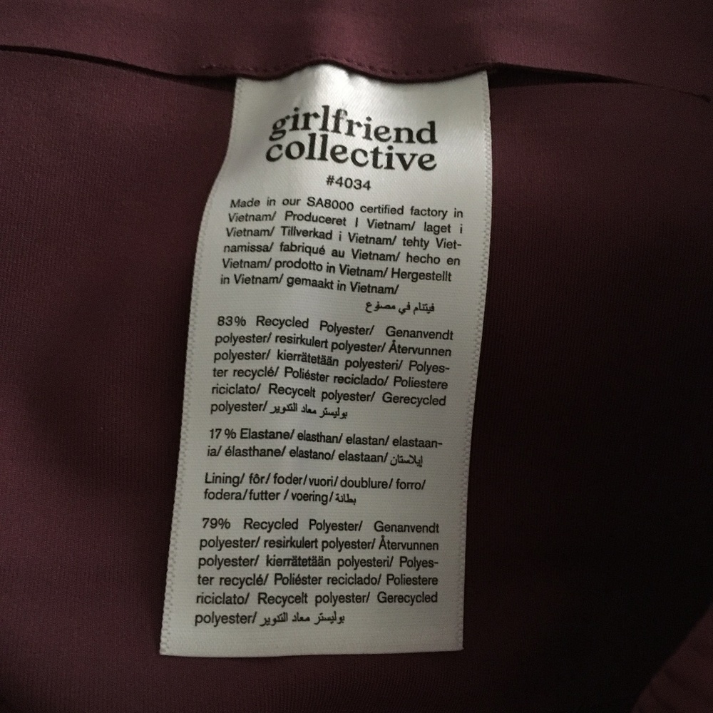 New GIRLFRIEND COLLECTIVE Goji Raspberry Ribbed High Rise Stretch Leggings L - Picture 6 of 6